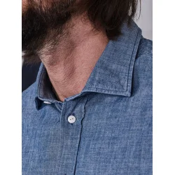 Blue de Gnes Miguel Chambray Shirt - Lt Denim Blue 