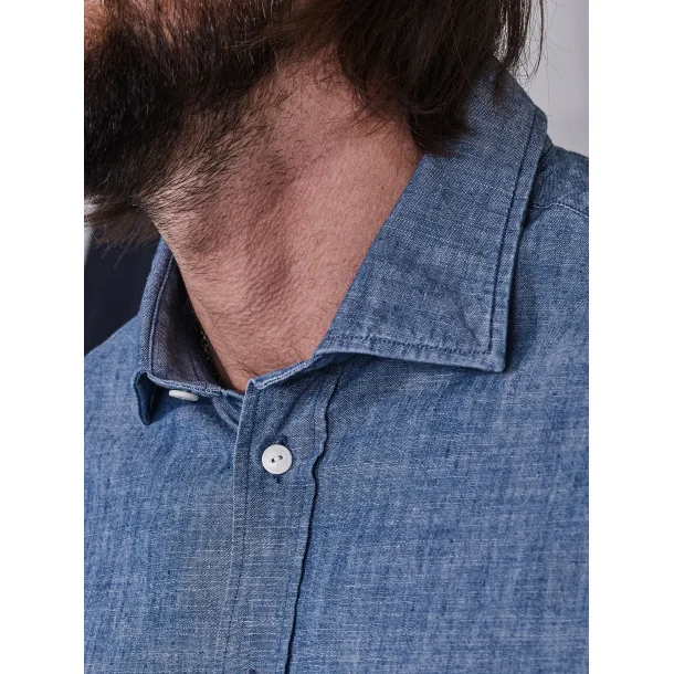 Blue de Gnes Miguel Chambray Shirt - Lt Denim Blue 