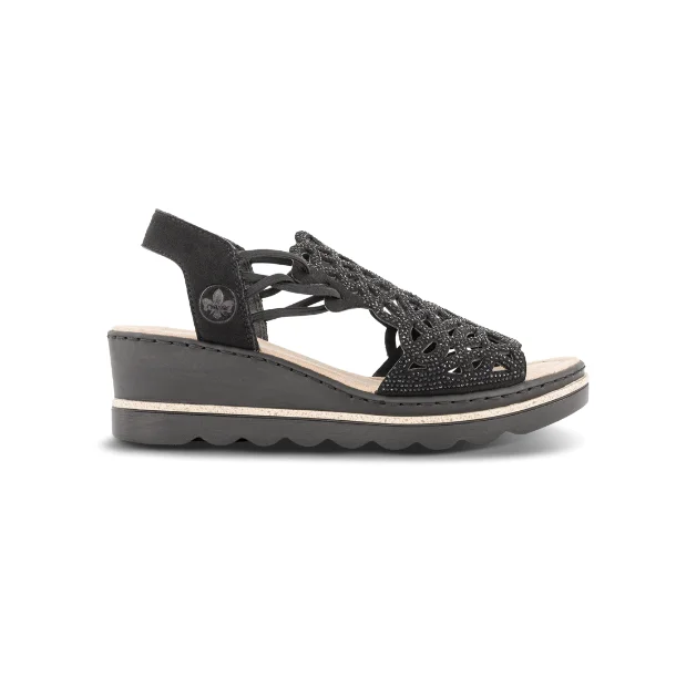 Rieker sandal 67465-00 - sort
