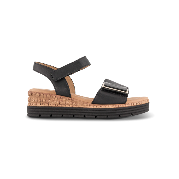 Gabor sandal med kileh�l - sort 8270057