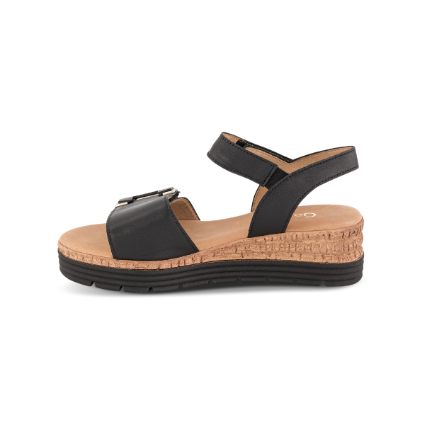 Gabor sandal med kileh�l - sort 8270057