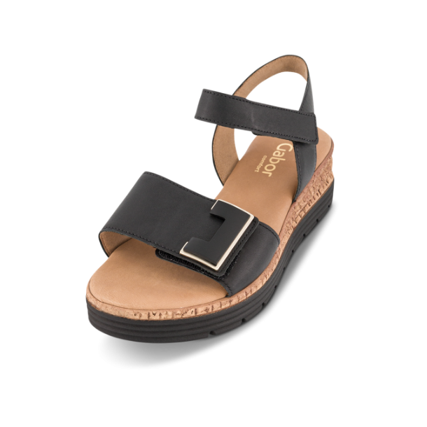 Gabor sandal med kileh�l - sort 8270057