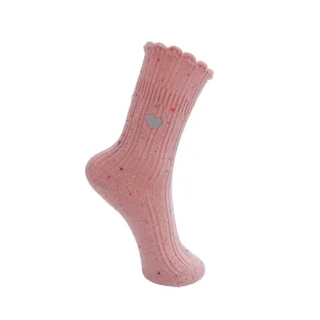 Black Colour BCCalisa heart sock - lys pink