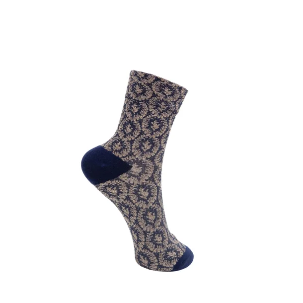 Black Colour BCMilena lurex sock - navy