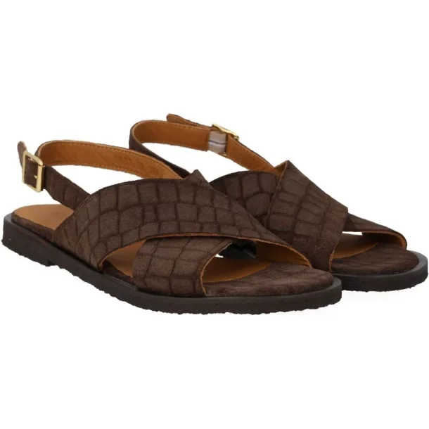 Angulus Klassisk krydssandal - brun flet 5637-106