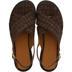 Angulus Klassisk krydssandal - brun flet 5637-106