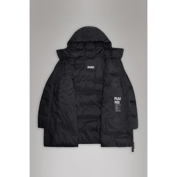 Rains Alta long puffer cargo Jacket - navy 15210