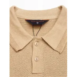 Blue de Gnes Filo Knit Polo -Khaki
