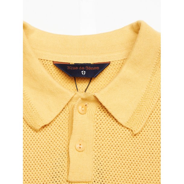 Blue de Gnes Filo knit polo - yellow grain