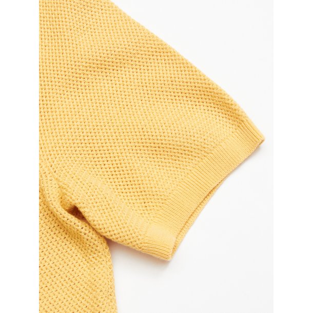 Blue de Gnes Filo knit polo - yellow grain