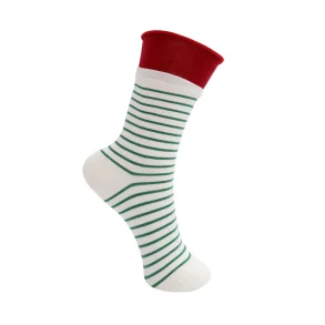 Black Colour BCWilhelmine sock - green stripe 