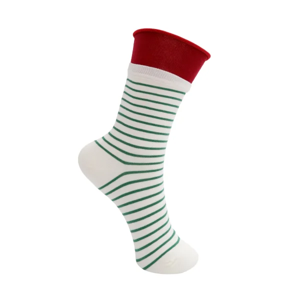 Black Colour BCWilhelmine sock - green stripe 