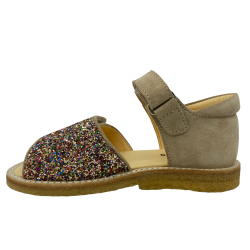 Angulus sandal med justerbar velcrolukning - sand/multi glitter 0544-101