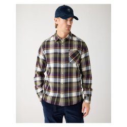 Knowledge Cotton Checked Flannel Shirt 90952 - blue check