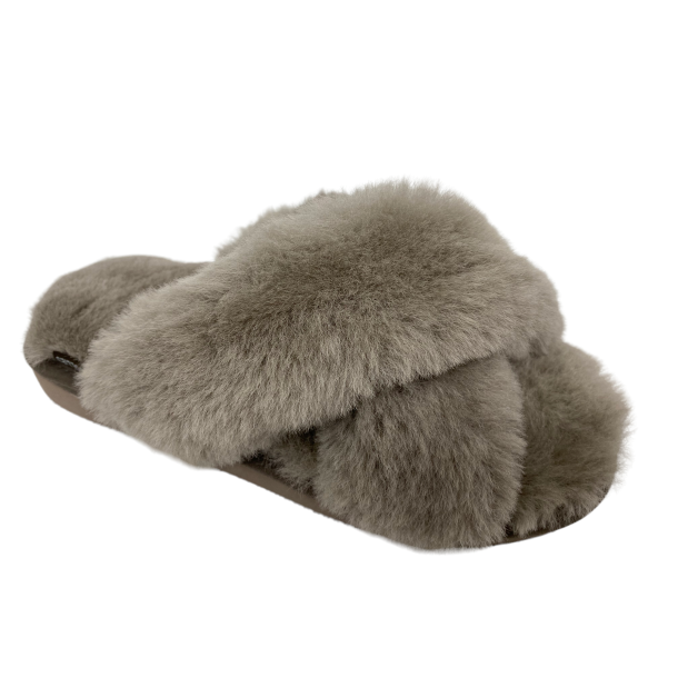 Woolies hjemmesko - stone 1025 cross luxe