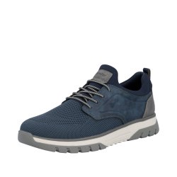 Rieker sko med elastiksn�re - bl� B9352-14 