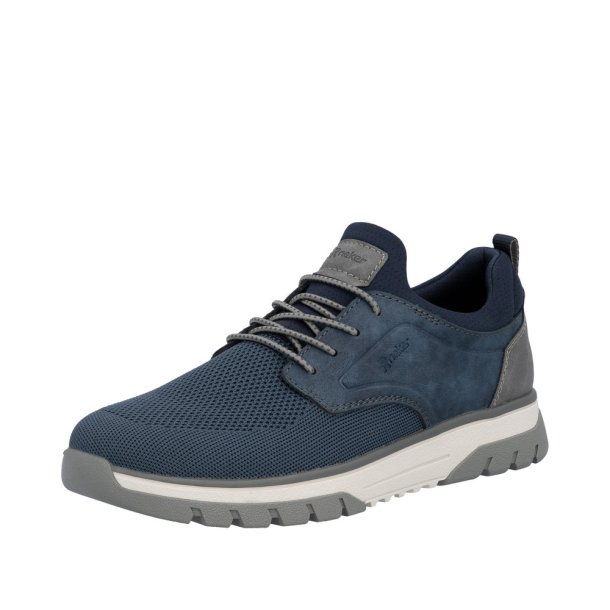 Rieker sko med elastiksn�re - bl� B9352-14 