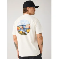 Knowledge Cotton back print t-shirt - egret