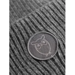 Knowledge Cotton Wool Beanie - Dark grey melange 