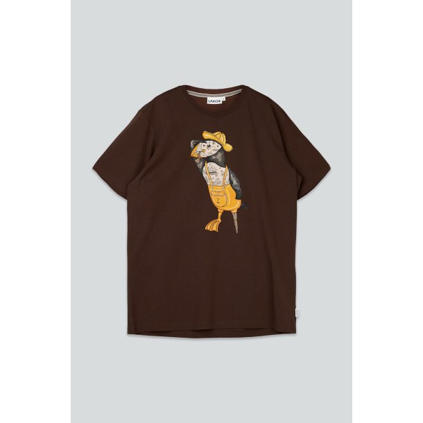 LAKOR Sea Parrot Seaman t-shirt - chicory coffee 