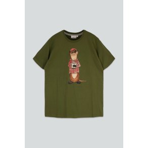 LAKOR An otter Coffee t-shirt - riffle green 