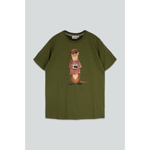 LAKOR An otter Coffee t-shirt - riffle green 
