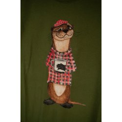 LAKOR An otter Coffee t-shirt - riffle green 