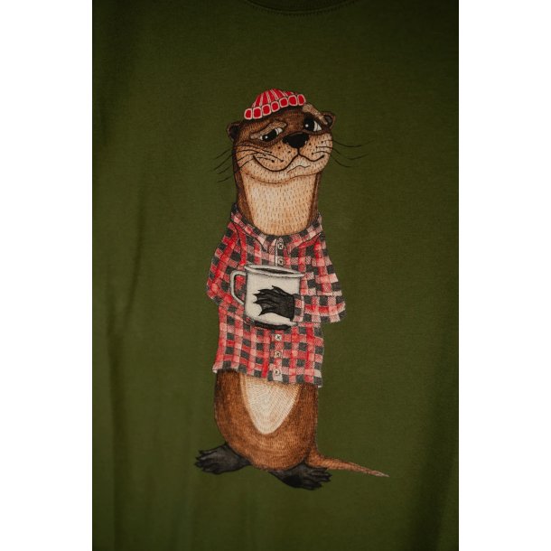 LAKOR An otter Coffee t-shirt - riffle green 