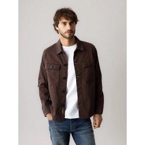 Mos Mosh Matteo soft overshirt - black coffee
