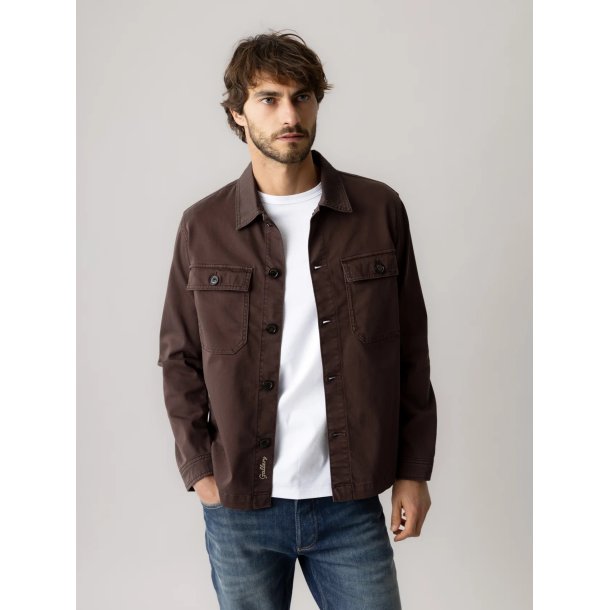 Mos Mosh Matteo soft overshirt - black coffee