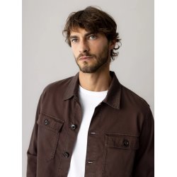 Mos Mosh Matteo soft overshirt - black coffee