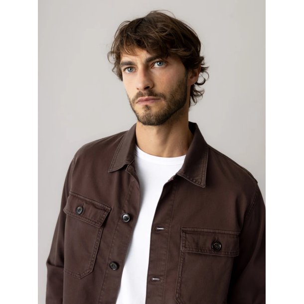 Mos Mosh Matteo soft overshirt - black coffee