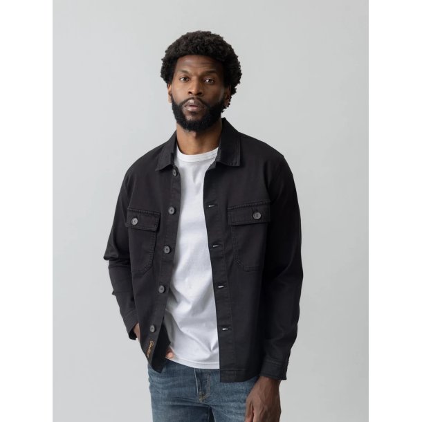 Mos Mosh Matteo soft overshirt - black 