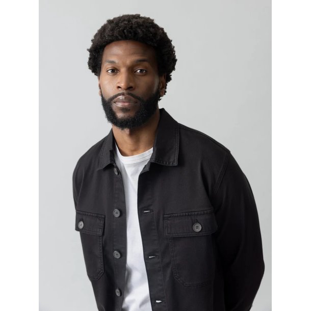 Mos Mosh Matteo soft overshirt - black 