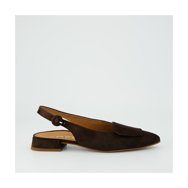 Paul Green sling-back ballerina - suede brun 6090-089