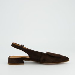 Paul Green sling-back ballerina - suede brun 6090-089