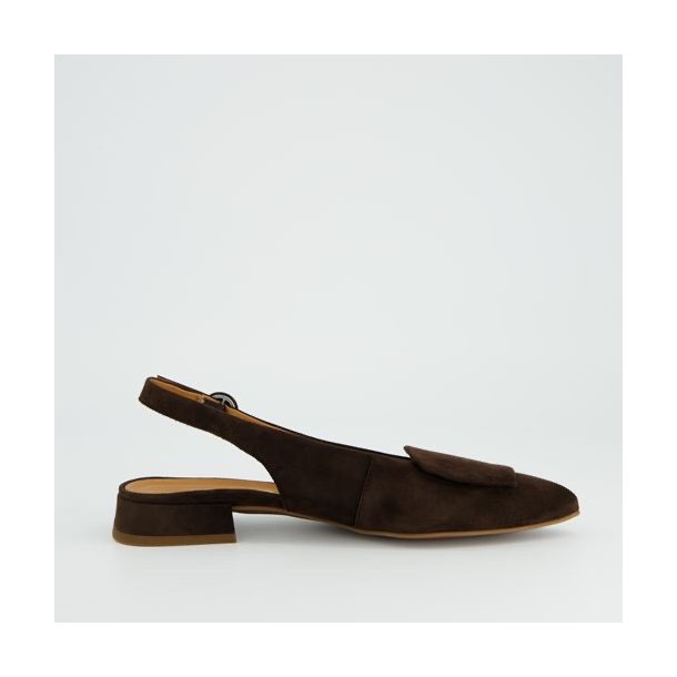 Paul Green sling-back ballerina - suede brun 6090-089