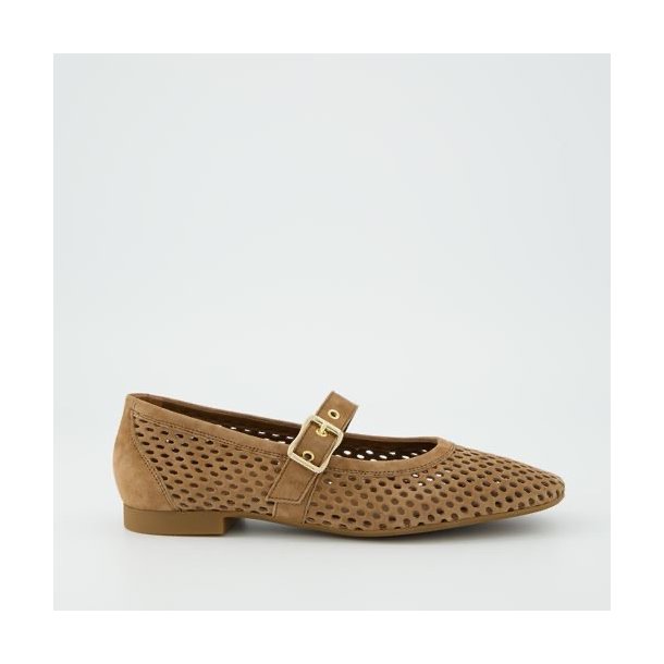 Paul Green ballerina - suede brun 1213-029