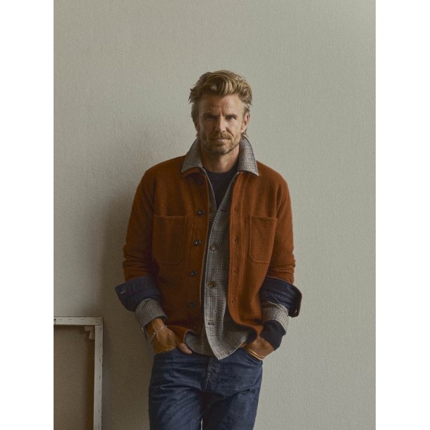 Blue de genes BGhew wool overshirt - ginger bread orange