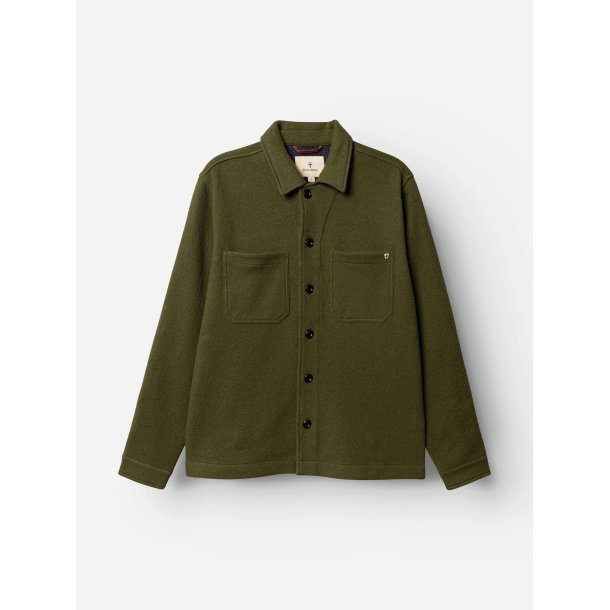 Blue de genes BGhew wool overshirt - winter moss