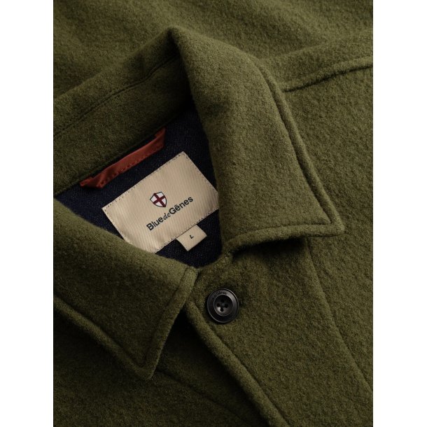 Blue de genes BGhew wool overshirt - winter moss