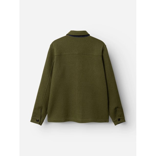 Blue de genes BGhew wool overshirt - winter moss