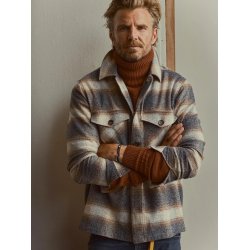 Blue de genes BGyodo check overshirt - grey check 