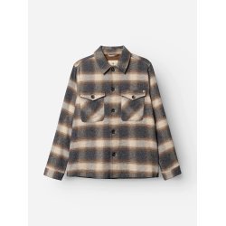 Blue de genes BGyodo check overshirt - grey check 