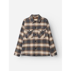 Blue de genes BGyodo check overshirt - grey check 