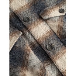 Blue de genes BGyodo check overshirt - grey check 