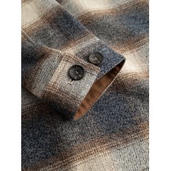 Blue de genes BGyodo check overshirt - grey check 