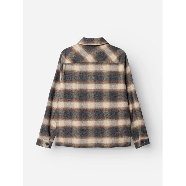 Blue de genes BGyodo check overshirt - grey check 