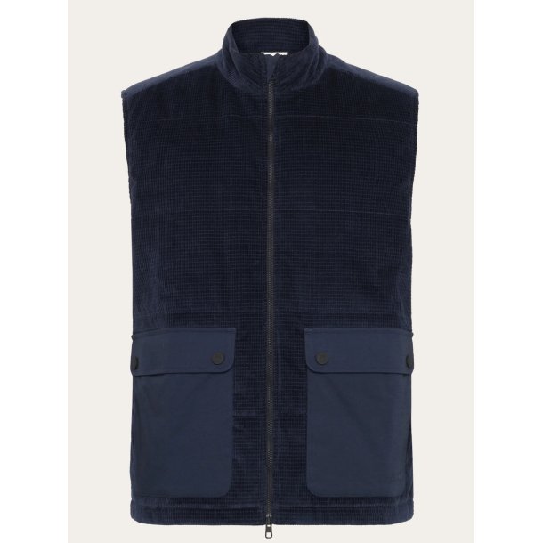 Knowledge Cotton organic cotton corduroy vest - night sky 