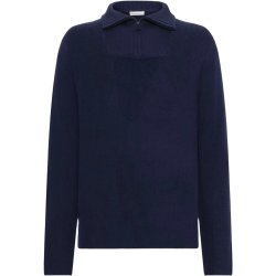 Knowledge Cotton merino half zip knit RWS - total eclipse